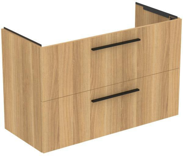 Ideal Standard i.life A Waschtischset 100 cm mit Unterschrank, weiß matt, schwarzer Griff