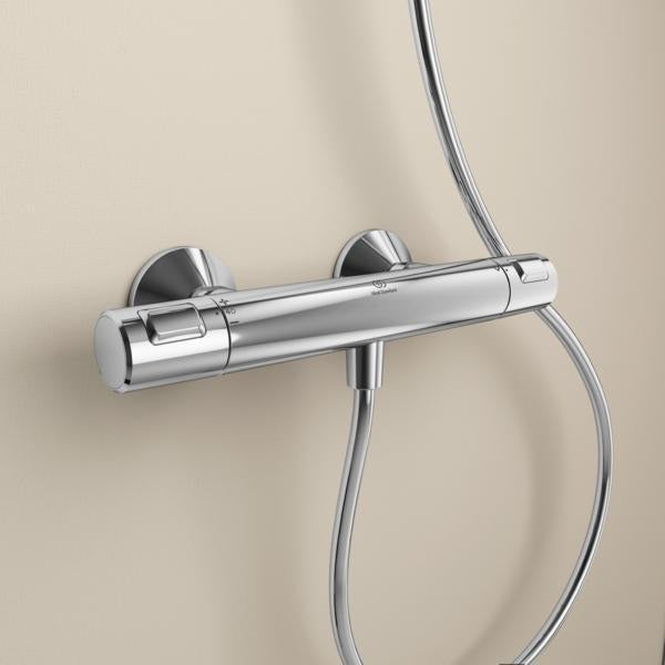 Ideal Standard Ceratherm T25 Brausethermostat AP, Ausladung 80 mm, Chrom – mit Verbrühschutz