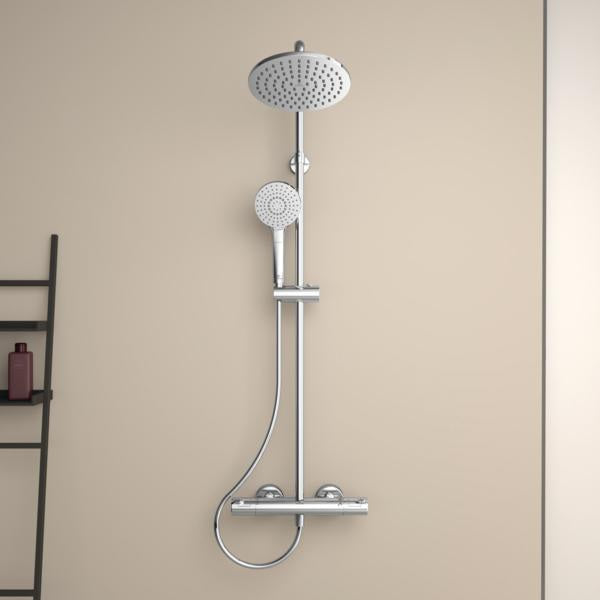 Ideal Standard Duschsystem Ceratherm T50 mit Brausethermostat und 1750 mm Schlauch in Chrom