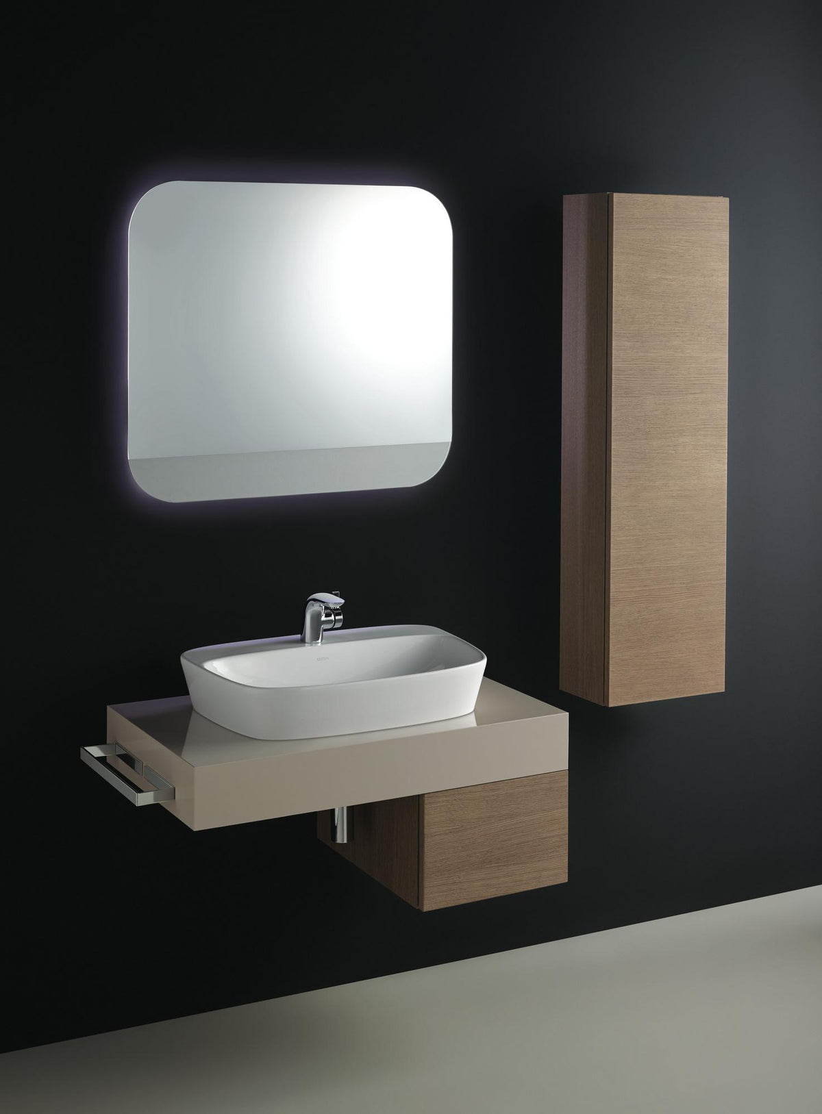 Ideal Standard Adapto Konsole 850 mm Pinie hell – Geschlossene Waschtischplatte ohne Ausschnitt