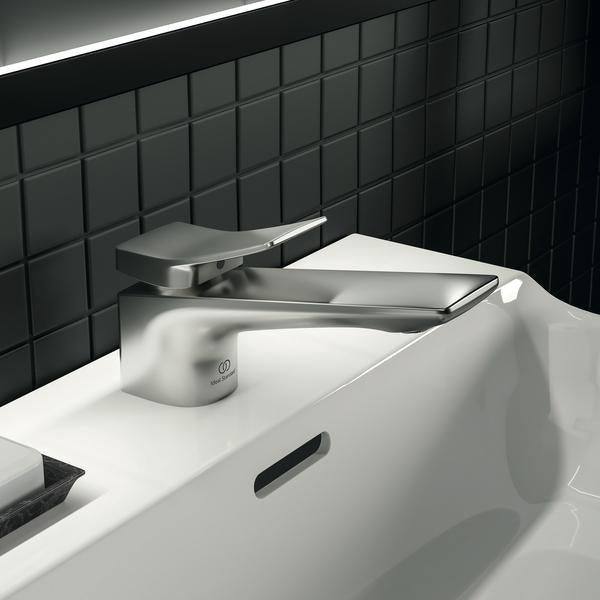 Ideal Standard Conca Waschtischarmatur Brushed Gold mit Ablaufgarnitur 132mm Ausladung