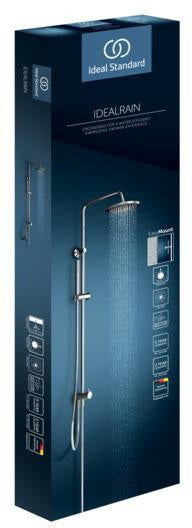 IDEAL STANDARD Duschsystem Idealrain für AP-Armatur in Silk Black – mit Kopf- und Handbrause