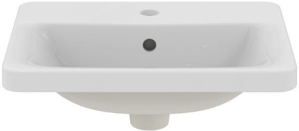 Ideal Standard Connect Einbauwaschtisch 500x390mm Weiß mit Überlauf und 1 Hahnloch