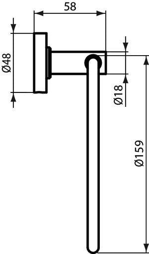 Ideal Standard IOM Handtuchring schwenkbar, Chrom – Wandmontage, Messing verchromt
