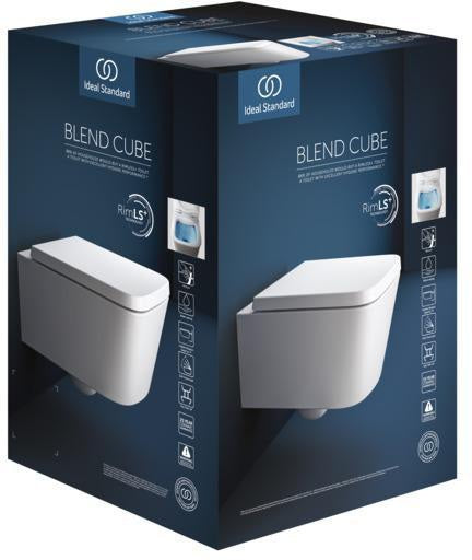 Ideal Standard Blend Cube WC-Paket wandhängend, randlos, mit SoftClosing-Sitz, 365x540x375 mm, Weiß