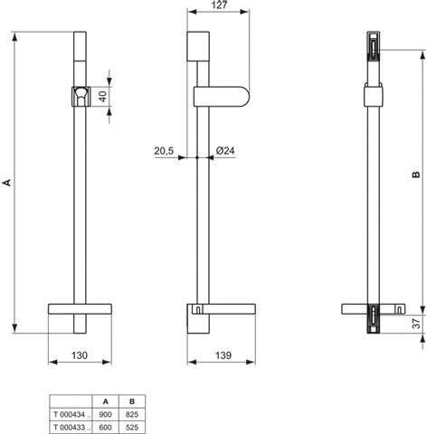 Ideal Standard Brausestange Senses 90 600 mm Chrom – Duschstange mit runder Form