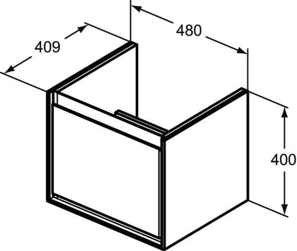 IDEAL STANDARD Connect Air Waschtischunterschrank 480 mm, 1 Auszug, Weiß glänzend/Matt