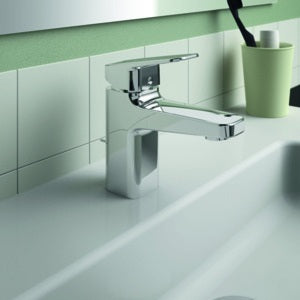 Ideal Standard Ceraplan Waschtischarmatur H75 mit Ablaufgarnitur, Ausladung 104 mm, Chrom