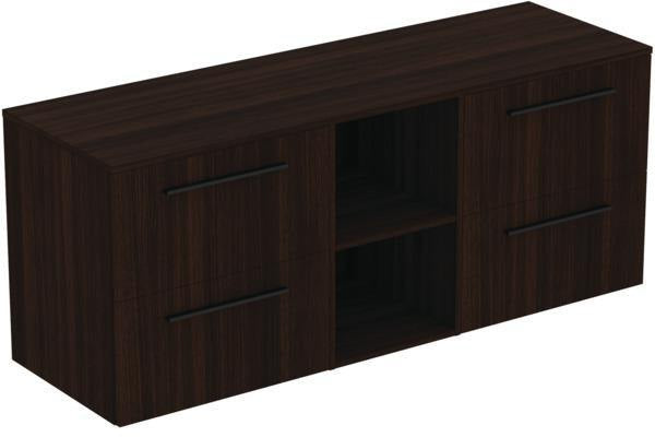 Ideal Standard i.life B Möbel-Set 160 cm – 4 Auszüge, 2 offene Fächer, Gr. Schwarz Weiß matt