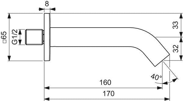 Ideal Standard Joy Neo Wandauslaufventil 160 mm Chrom – Aufputz-Armatur mit Strahlregler