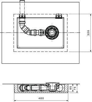 Ideal Standard Ultra Flat S Ablaufbox groß DN50 460x320x100mm rechts oder links verwendbar