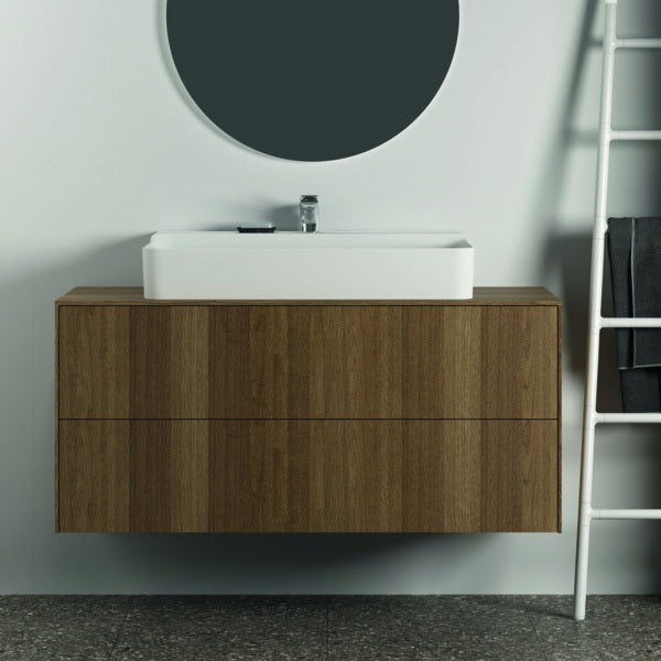 Ideal Standard Conca Waschtischunterschrank 1202 mm, 2 Auszüge, Push-Open, Weiß – Wandhängend