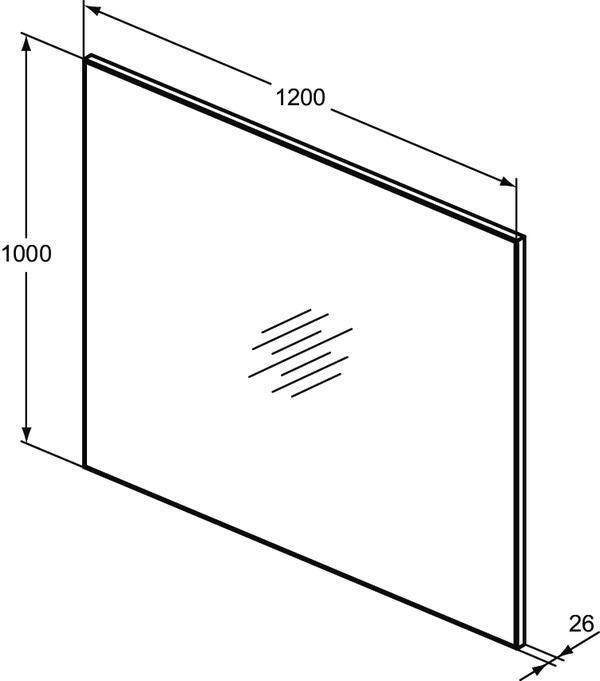 IDEAL STANDARD Mirror&Light Wandspiegel mit Rahmen 400 x 1000 mm Aluminium
