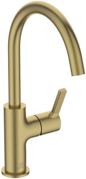 Ideal Standard Joy Waschtischarmatur mit hohem Auslauf, Brushed Gold, 169 mm, ohne Ablaufgarnitur
