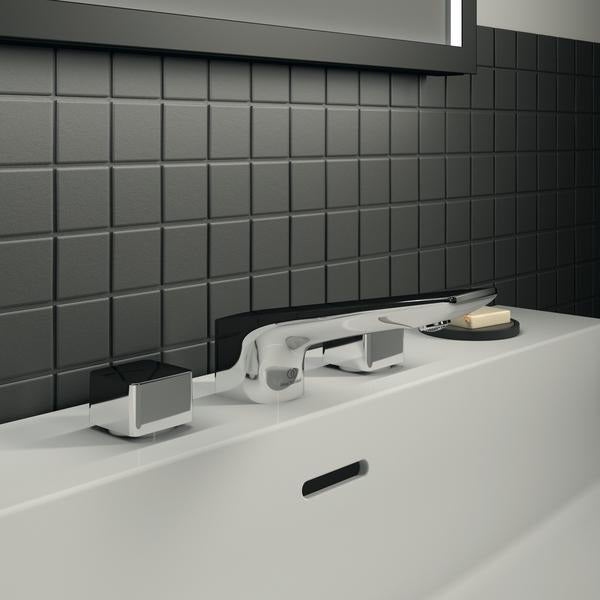 Ideal Standard Conca 3-Loch-Waschtischarmatur Brushed Gold mit Ablaufgarnitur, Ausladung 133 mm