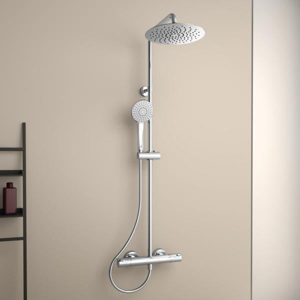 Ideal Standard Duschsystem Ceratherm T50 mit 250 mm Kopfbrause und Thermostat in Chrom