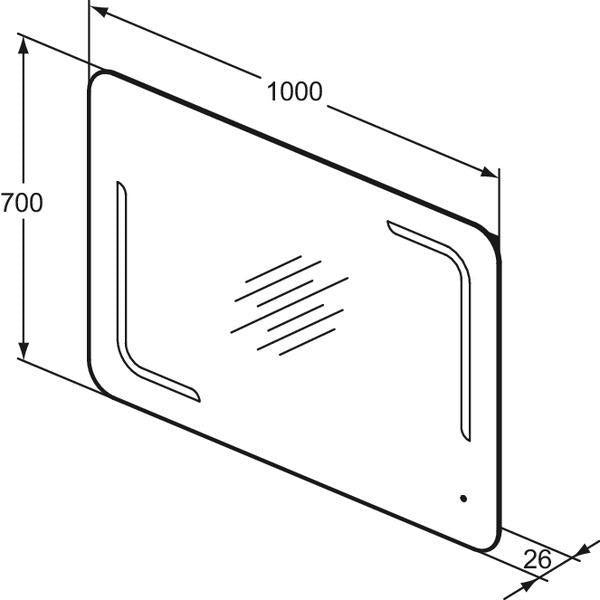 IDEAL STANDARD Mirror&Light Wandspiegel mit LED-Beleuchtung, 600x700 mm, Antibeschlagfunktion