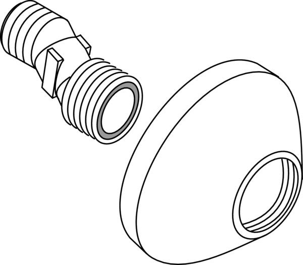 Ideal Standard S-Anschluss 2X (951720) in Chrom – Messing, 1/2" x 3/4" Außengewinde, mit Rosette