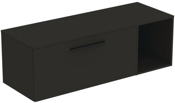 Ideal Standard i.life B Badmöbelset 140 cm – 1 Auszug, 1 offenes Fach, Gr. Schwarz/Weiß matt