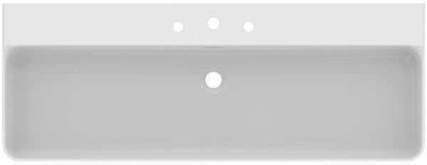 Ideal Standard Waschtisch Conca 1200x450x165mm, 3 Hahnlöcher, mit Überlauf, geschliffen, Weiß