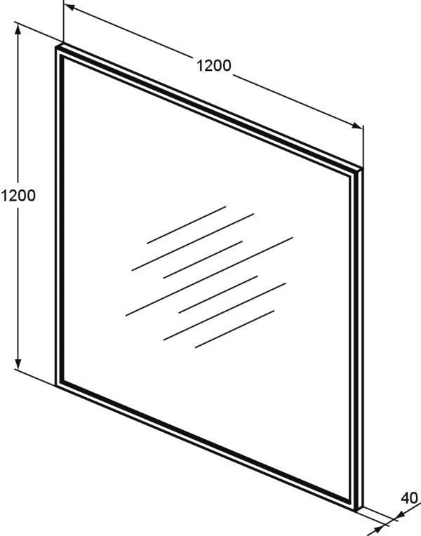 IDEAL STANDARD Conca Wandspiegel eckig 600x600 mm mit LED-Beleuchtung und Aluminiumrahmen