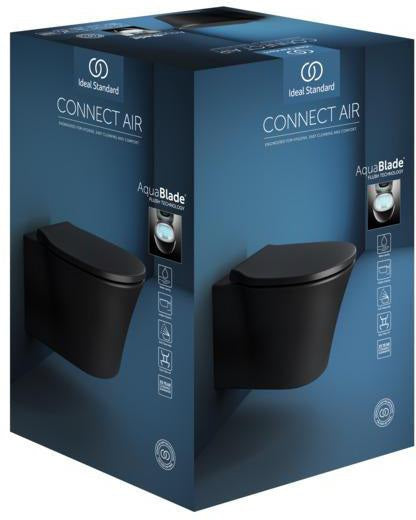Ideal Standard Wand-T-WC-Kombipaket Connect Air mit AQUABLADE und Softclosing, 365x540mm, Weiß