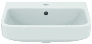 Ideal Standard i.life B Waschtisch 500x440mm Weiß mit IdealPlus Beschichtung – 1 Hahnloch, Überlauf, hängend