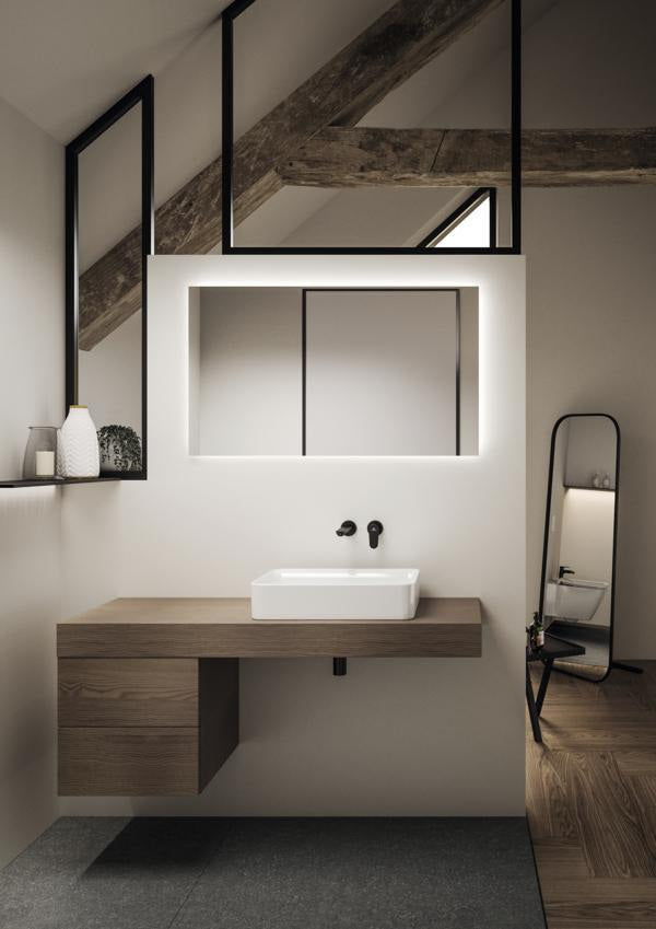 Ideal Standard Cerafine O Wand-Waschtischarmatur 224 mm Silk Black – Einhandhebelmischer