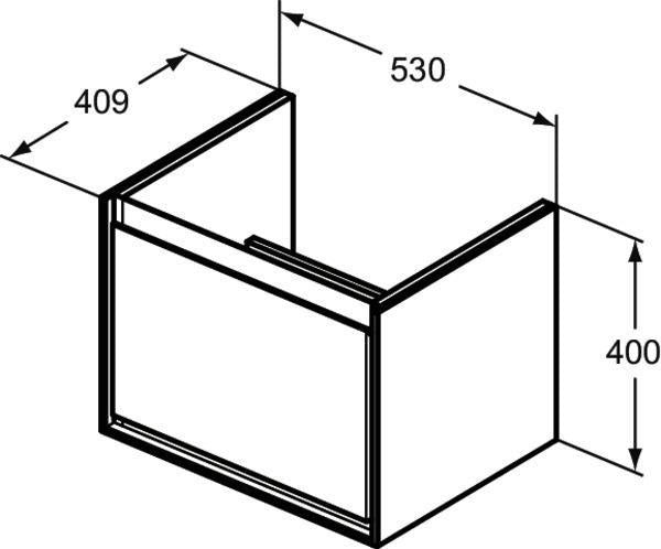 IDEAL STANDARD Connect Air Waschtischunterschrank 530 mm, 1 Auszug, Weiß glänzend/matt