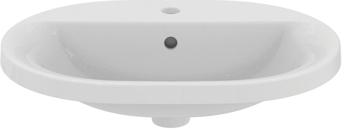 IDEAL STANDARD Connect Einbauwaschtisch oval 620 mm mit Ideal Plus Beschichtung