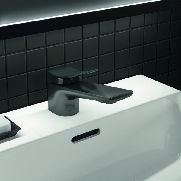 Ideal Standard Conca Waschtischarmatur Brushed Gold mit Ablaufgarnitur 132mm Ausladung