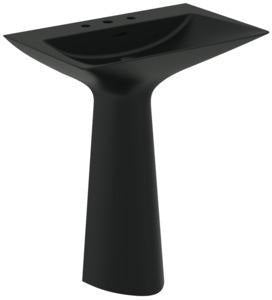 Ideal Standard Säulenwaschtisch Tipo-Z 740x470x900 mm Schwarz mit 3 Hahnlöchern und Überlauf