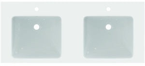 Ideal Standard i.life B Möbel-Doppelwaschtisch 1210 mm Weiß mit Überlauf und 2x 1 Hahnloch