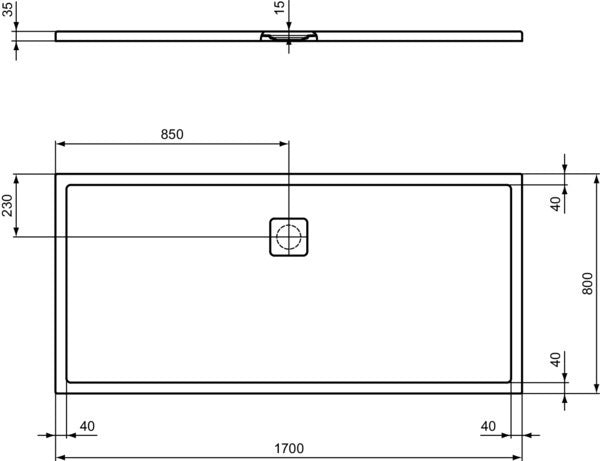 IDEAL STANDARD Rechteck-Brausewanne Ultra Flat Evo 1700x800x35mm Seidenweiß