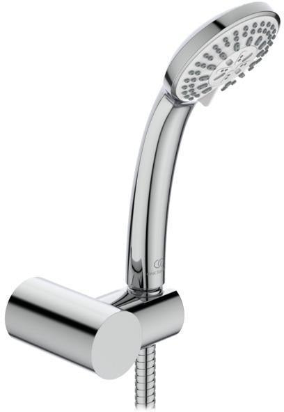 Ideal Standard Idealrain Handbrause-Set: 1-Funktion, 80 mm Chrom, mit Schlauch & Halterung