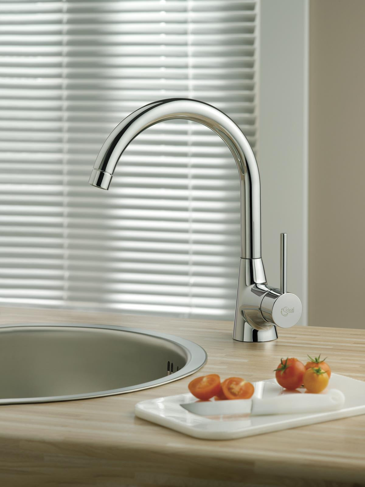 Ideal Standard Nora Küchenarmatur für Vorfenstermontage, Chrom, einhebel, einklappbar