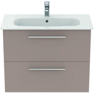 Ideal Standard i.life A Möbelpaket mit Waschtisch 80 cm und Unterschrank, Weiß matt, Chrom Griff