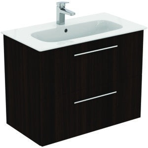 Ideal Standard i.life A Möbelpaket mit Waschtisch 80 cm und Unterschrank, Weiß matt, Chrom Griff