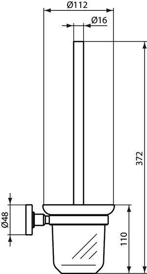 Ideal Standard IOM Bürstengarnitur aus Glas wandhängend in Chrom – mattglasierter Einsatz, verdeckte Befestigung
