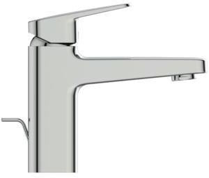 Ideal Standard Ceraplan Waschtischarmatur H90 mit Ablaufgarnitur, Ausladung 124 mm, Chrom