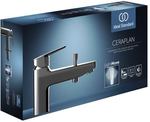 Ideal Standard Ceraplan Badearmatur für Wannenrand – 1-löchig, Chrom, keramische Kartusche