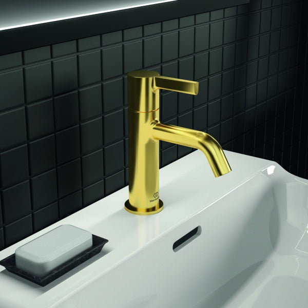 Ideal Standard Waschtischarmatur JOY Brushed Gold, 110 mm Ausladung, ohne Ablaufgarnitur