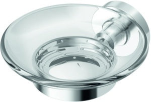 Ideal Standard IOM Seifenschale Klarglas mit Chrom-Halterung – Wandmontage, verdeckte Befestigung