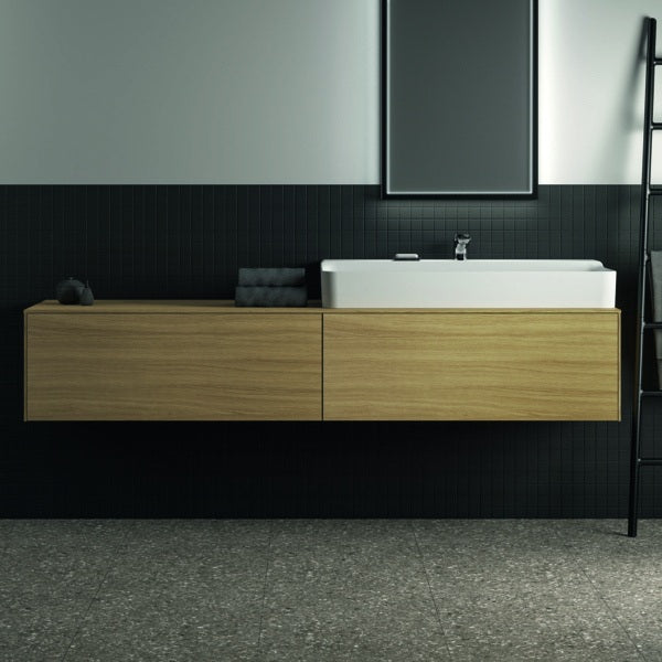 Ideal Standard Conca Waschtischunterschrank 1987 mm weiß mit 2 Auszügen und Ausschnitt