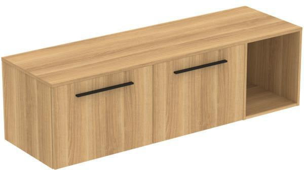Ideal Standard i.life B Möbel-Set 160 cm – 2 Auszüge, 1 offenes Fach, Gr. Schwarz, Weiß matt