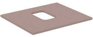IDEAL STANDARD i.life B Waschtischplatte 602x507x18 mm Carbongrau matt – mittiger Ausschnitt
