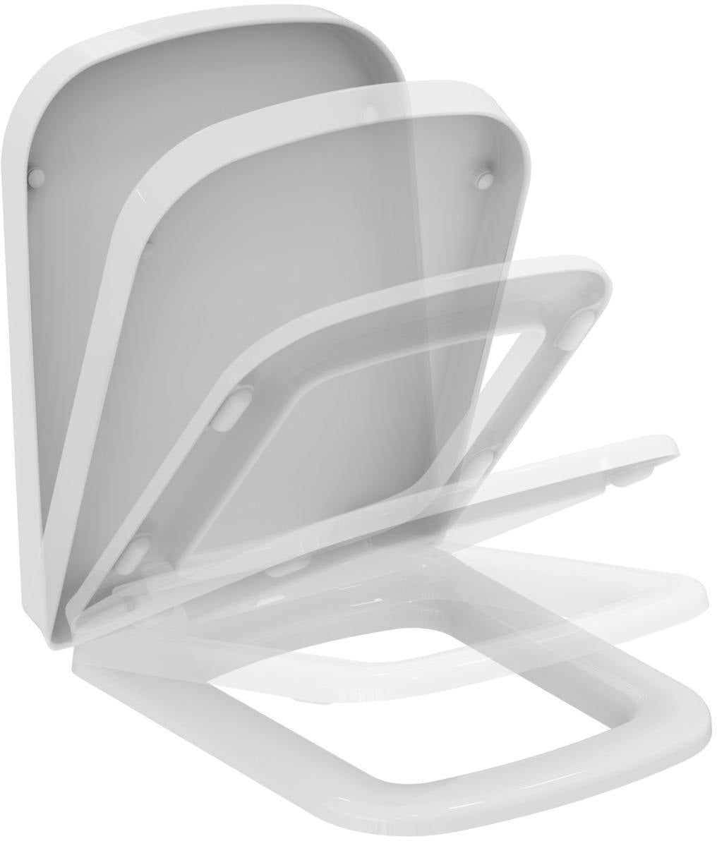 IDEAL STANDARD WC-Sitz MIA mit Deckel, Edelstahl-Scharniere, Duroplast weiß