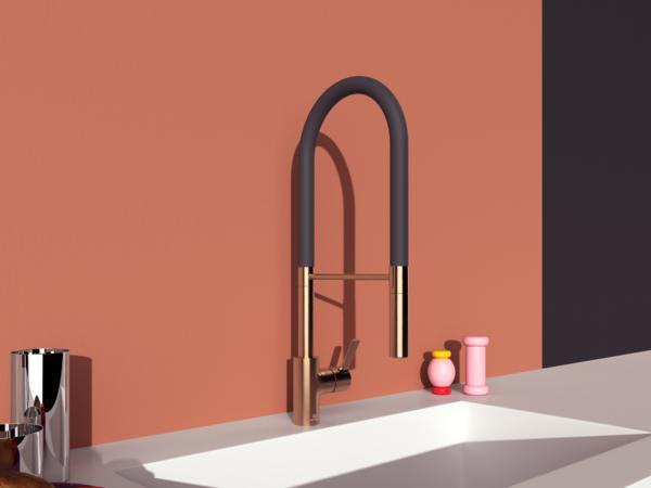 IDEAL STANDARD Gusto Semi-Professional Küchenarmatur 225 mm Ausladung Sunset Rose