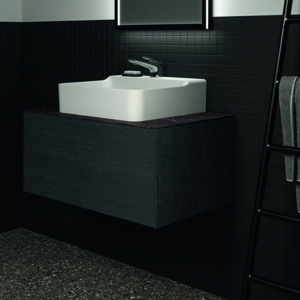 Ideal Standard Waschtischplatte Conca aus Keramik 802x505x6mm in Marmor Noir Desir