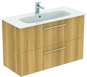 Ideal Standard i.life A Waschtischset 100 cm mit Unterschrank und chrom Griff, Weiß matt